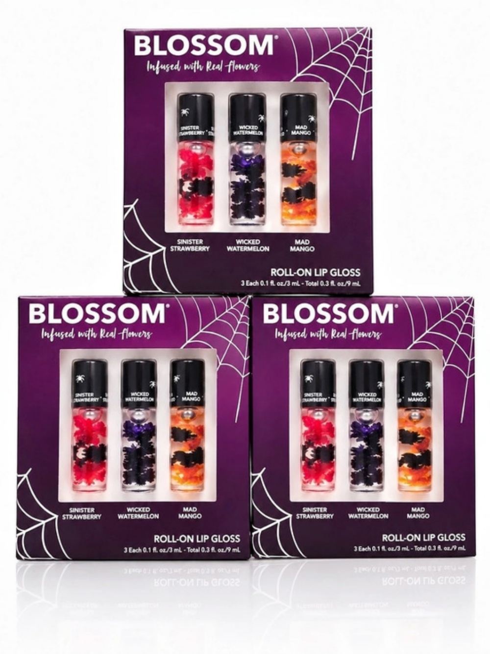 Blossom Roll-On Lip Gloss 3-Piece Gift Set - X3 Sets